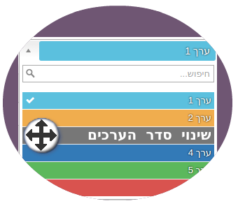 שינוי סדר / מיקום פריטים בשדה בחירת אפשרויות